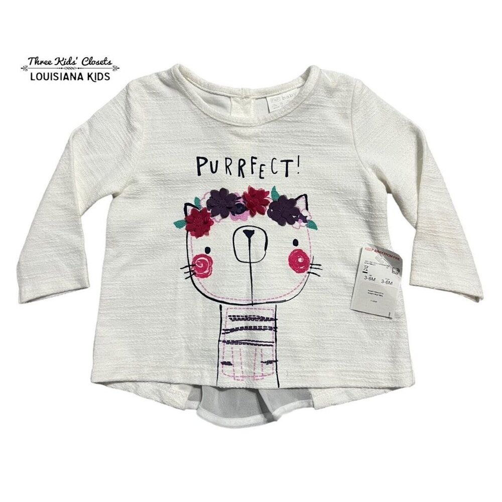 NEW F&F Baby 3-6m Kitty Cat Shirt